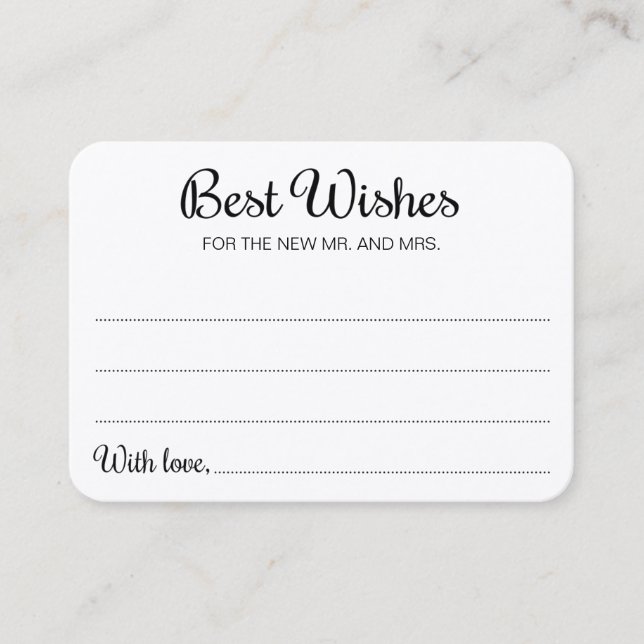 Rustic Best Wishes New Mr Mrs Wedding Guest Book Place Card (Front)