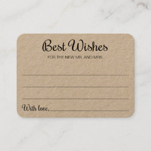 Rustic Best Wishes New Mr Mrs Wedding Guest Book Place Card