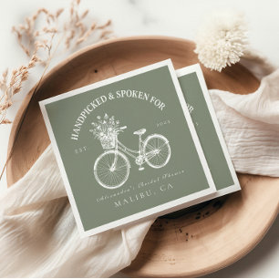Rustic Bicycle Floral Shower Napkin