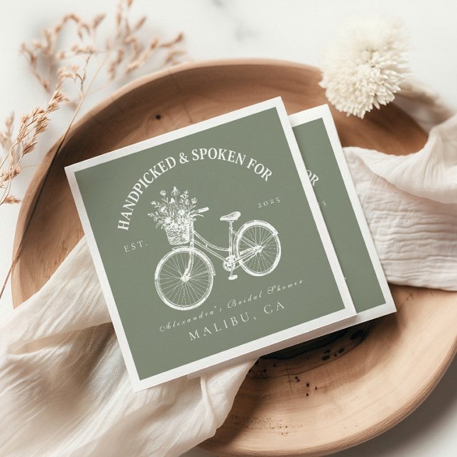 Rustic Bicycle Floral Shower Napkin (Creator Uploaded)