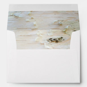 Rustic Birch Bark Wooden Texture Inside Wedding Envelopes