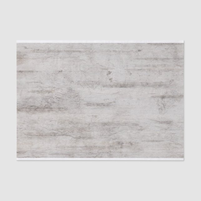Rustic Birch Tree Aged Grey Wood Texture Wedding Tissue Paper (Front)