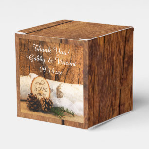 Rustic Birch Tree and Barn Wood Woodland Wedding Favour Box