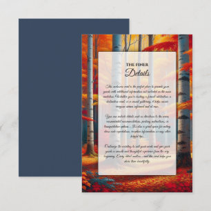 Rustic Birch Tree Fall Wedding Enclosure Card