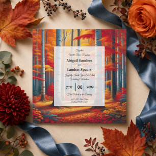 Rustic Birch Tree Fall Wedding Invitation