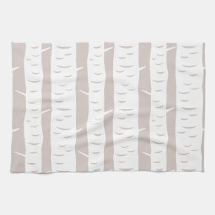 Rustic Birch Tree Pattern Tea Towel