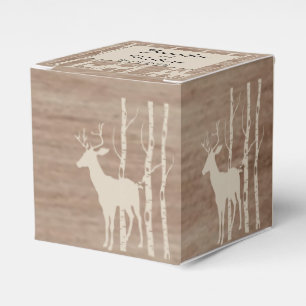 Rustic Birch Trees and Deer Wedding Favour Box