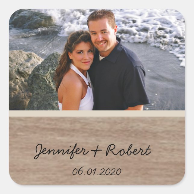 Rustic Birch Trees and Deer Wedding Favour Sticker (Front)