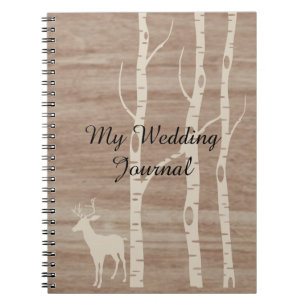Rustic Birch Trees and Deer Wedding Journal