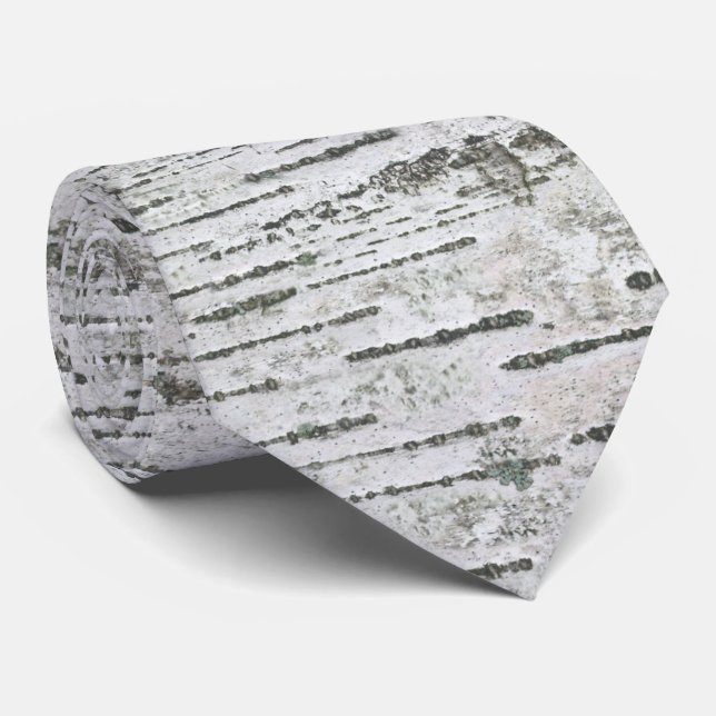 Rustic Birch Wood Pattern Tie (Rolled)
