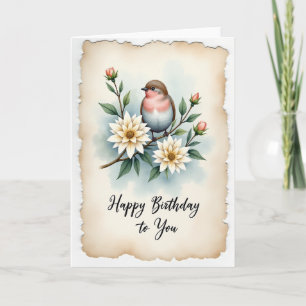 Rustic Bird Birthday Card