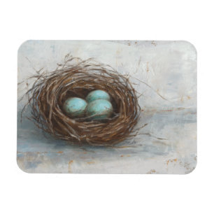 Rustic Bird Nest - Blue Magnet