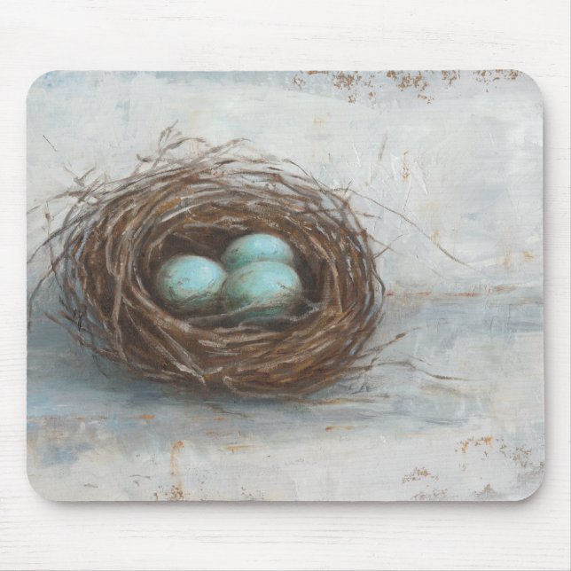 Rustic Bird Nest - Blue Mouse Mat (Front)