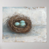 Rustic Bird Nest - Blue