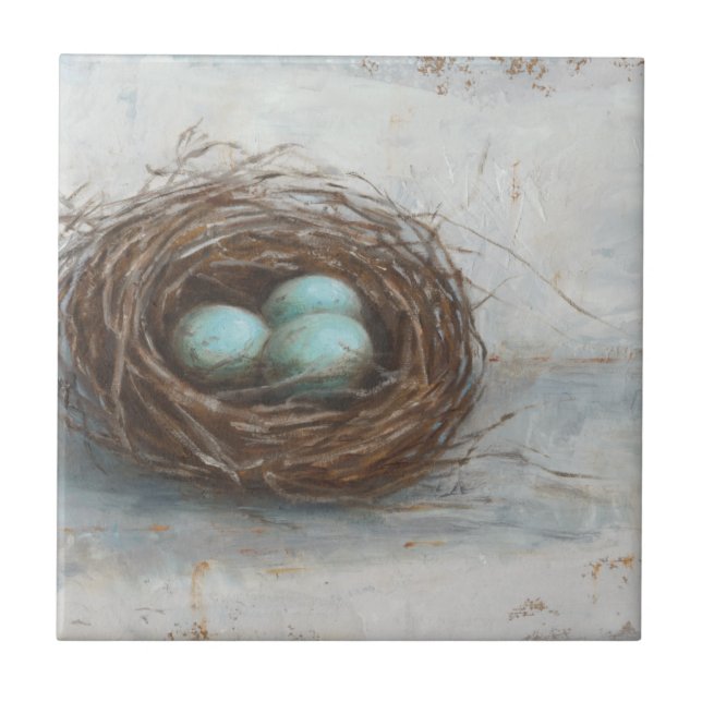 Rustic Bird Nest - Blue Tile (Front)