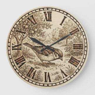 Rustic Bird Wall Clock 