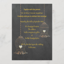 RUSTIC BIRDCAGE CHALKBOARD WEDDING CUSTOM