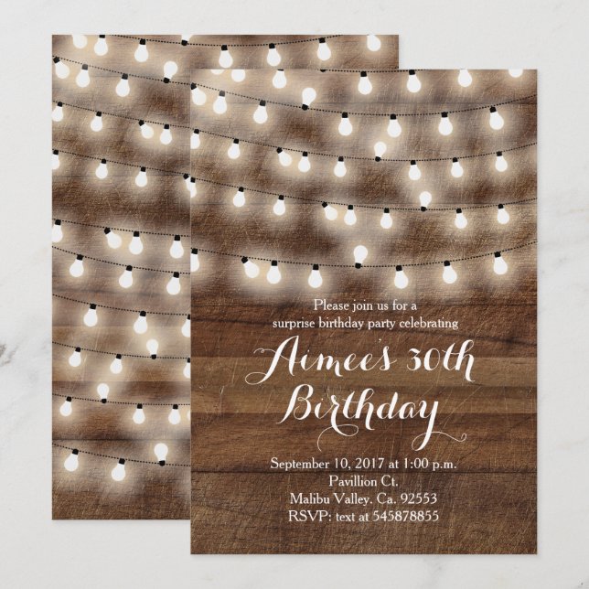 Rustic birthday invitation (Front/Back)