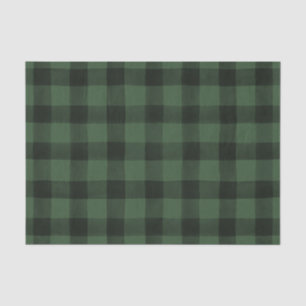 Rustic Black and Green Buffalo Plaid Tissue Paper