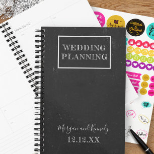 Rustic Black and White Bride and Groom Wedding Planner