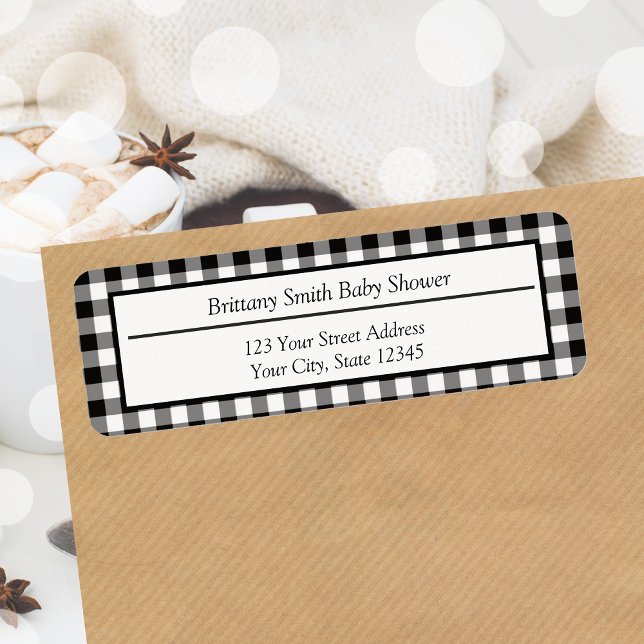 Rustic Black and White Buffalo Plaid Address (Rustic Black and White Buffalo Plaid Address Label)