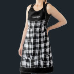 Rustic black and white buffalo plaid personal apron<br><div class="desc">Rustic black and white buffalo plaid personal Apron.
Add your own name to personalise.</div>