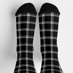 Rustic black and white farmhouse plaid pattern socks