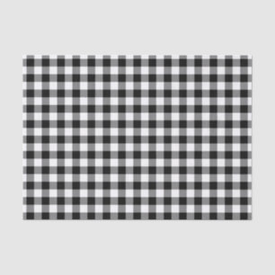 Rustic Black and White Gingham Pattern Tissue Paper