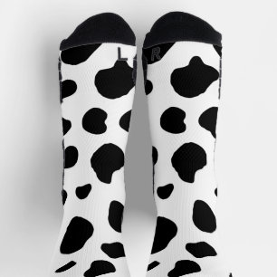 Rustic Black and White Holstein Cow Pattern Socks