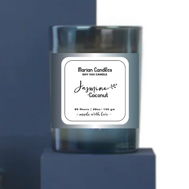 Rustic Black and white Personalised Candle Label (Creator Uploaded)