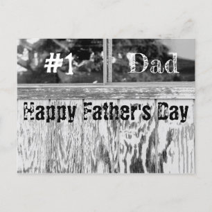 Rustic Black and White Photo # 1 Dad Father's Day Holiday Postcard