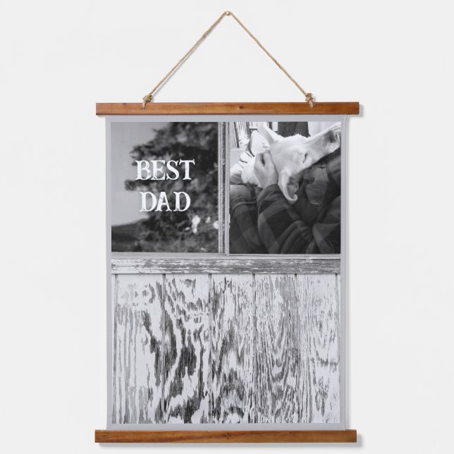 Rustic Black and White Photo of Wood and Windows Hanging Tapestry (Front)