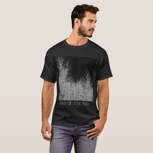 Rustic Black and White Tree Quote T-Shirt (Front Full)