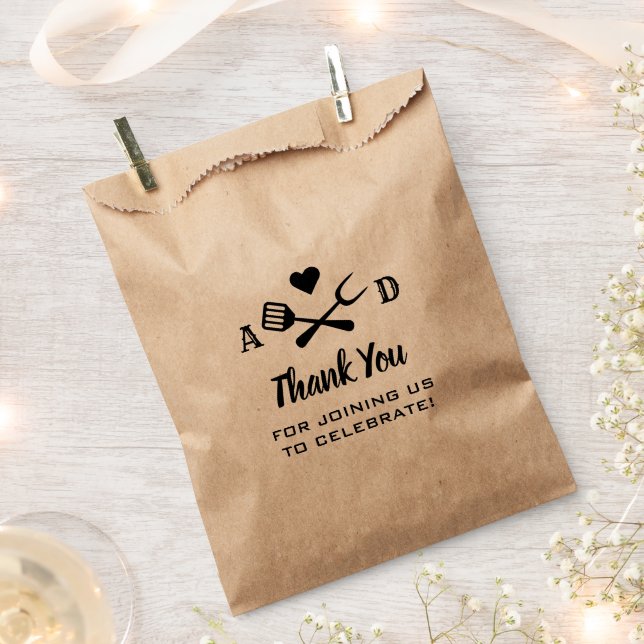 Rustic Black BBQ Wedding Thank You Favour Bags (Clipped)