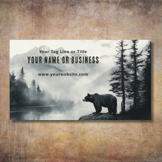 Rustic Black Bear Mountain Forest Wilderness Business Card