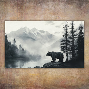 Rustic Black Bear Mountain Forest Wilderness Poster