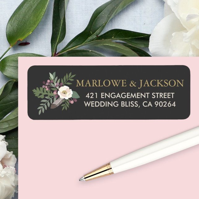Rustic Black Boho Floral Feather Wedding (Creator Uploaded)