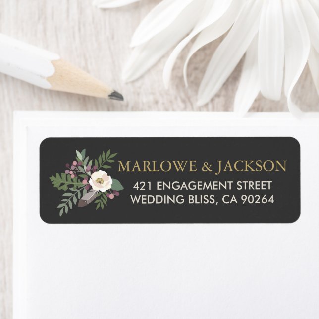 Rustic Black Boho Floral Feather Wedding (Insitu)