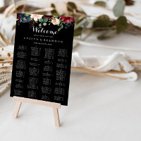 Rustic Black Botanical Alphabetical Seating Chart