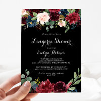 Rustic Black Botanical Bridal Lingerie Shower