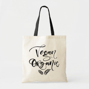 Rustic Black Brush Calligraphy Vegan Organic Tote Bag