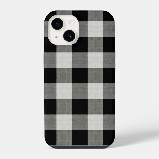 Rustic Black Buffalo Check iPhone Case (Back)