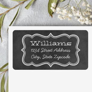 Rustic Black Chalkboard Bracket Family Address Label