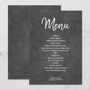 Rustic Black Chalkboard Menu Card