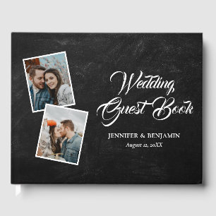 Rustic Black Chalkboard Wedding Photo Guest Book