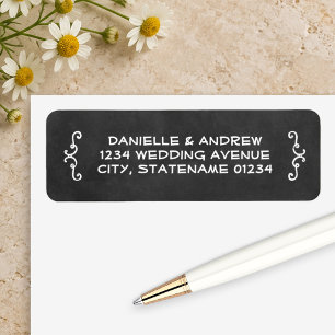 Rustic Black Chalkboard Wedding Return Address