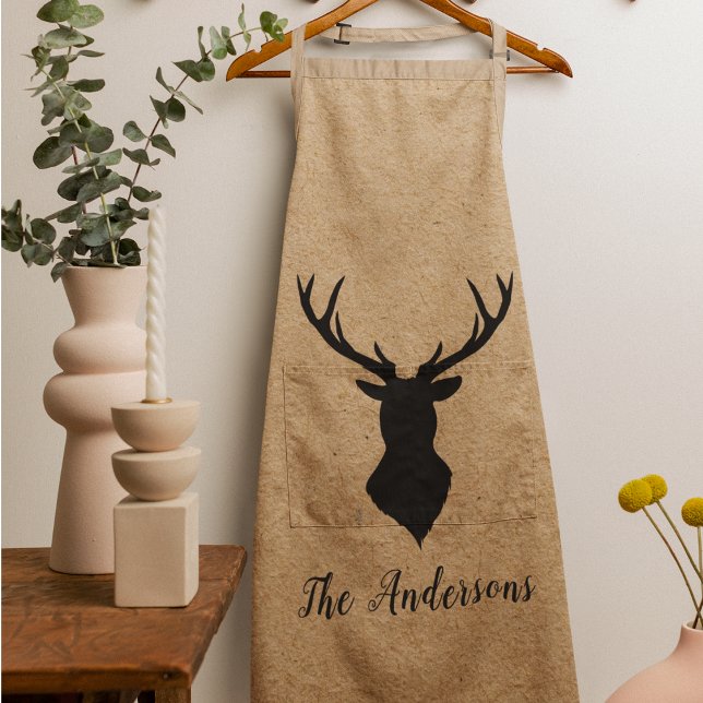 Rustic Black Deer | Kraft | Family Name Apron (Creator Uploaded)