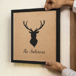 Rustic Black Deer | Kraft | Family Name Canvas Print<br><div class="desc">Introducing our Rustic Black Deer on Kraft design,  a perfect blend of timeless charm and personalised elegance! Bring a touch of rustic charm and family pride into your home or surprise someone special with a one-of-a-kind gift. Customise your Rustic Black Deer | Kraft | Family Name product today!</div>