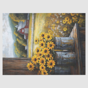 Rustic Black-Eyed Susan in Canisters Decoupage Tissue Paper