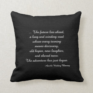 Rustic Black Faux Burlap Apache Wedding Blessing Cushion